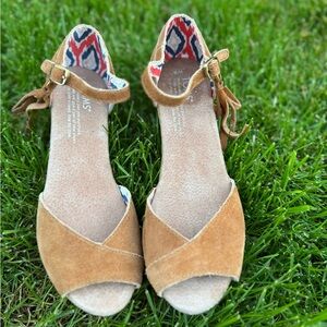 Toms Women's Brown Suede Ankle Strap Sandals